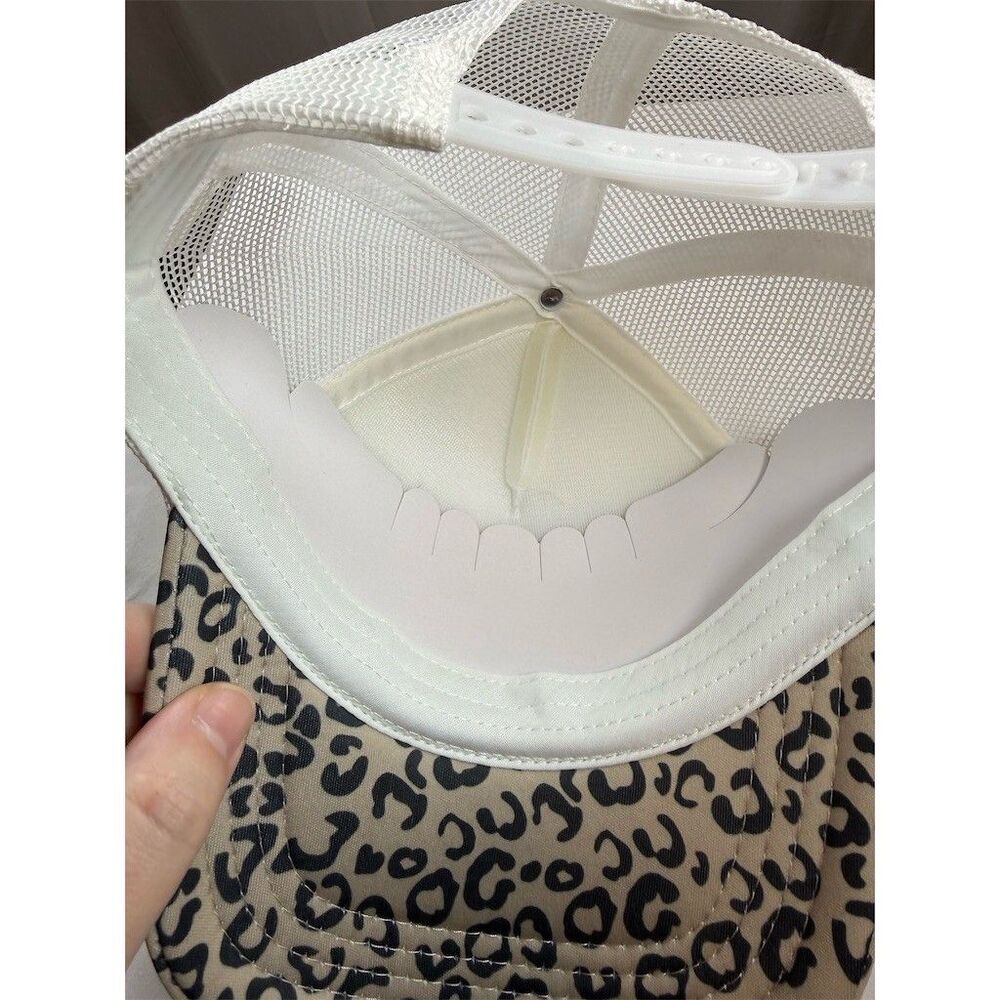 MAMA & MINI Matching Trucker Hats Set Womens One Size White Leopard 2pc - Picture 6 of 12